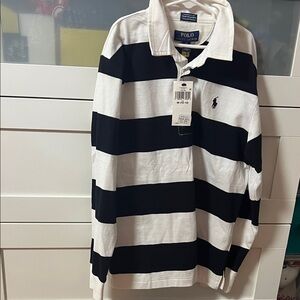 Polo by Ralph Lauren Black and White Striped Kids Polo